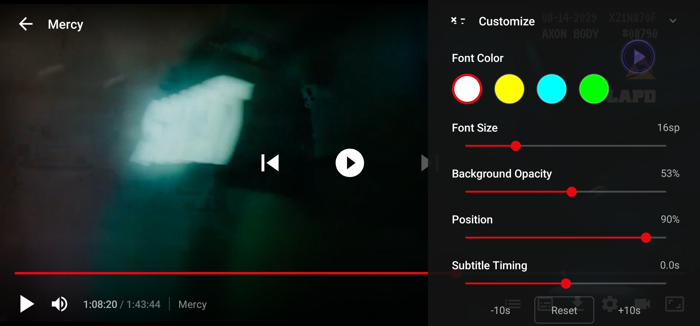CineStream Subtitle Settings - Multi-language Support
