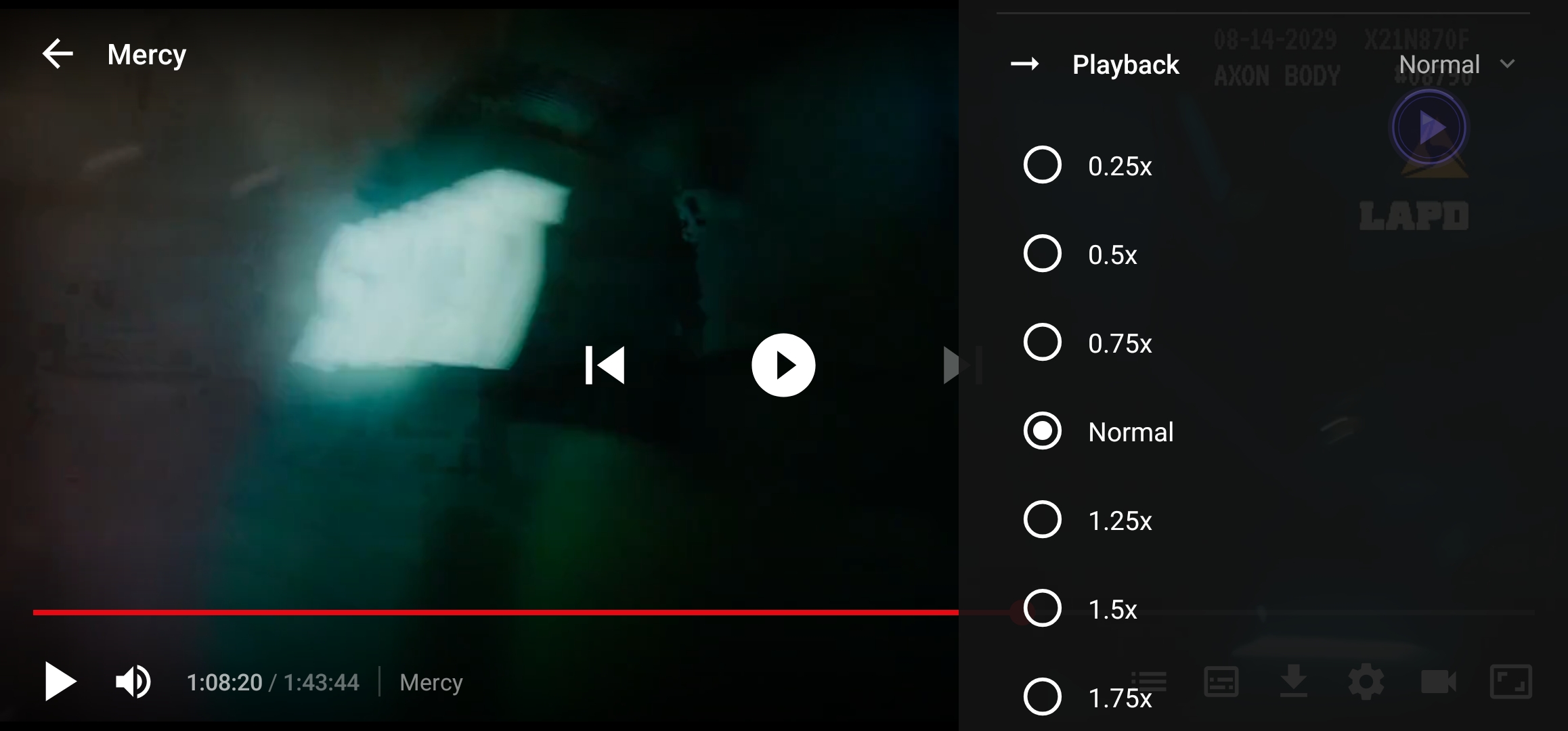 CineStream Playback Speed Control