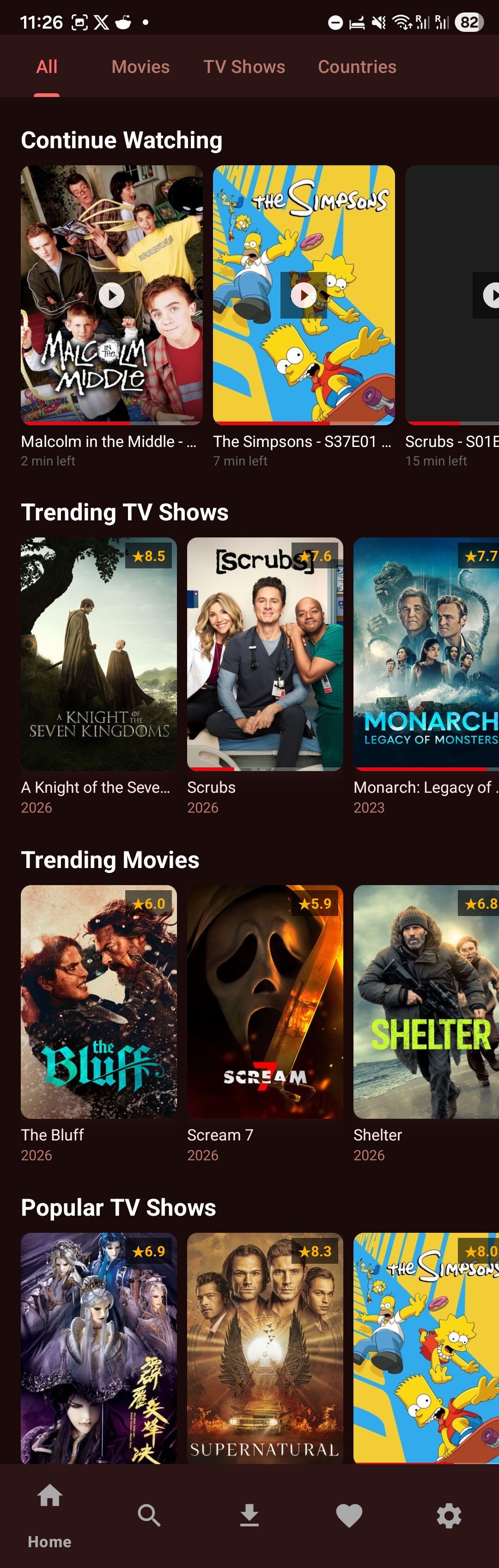 CineStream Home Full View - Continue Watching & Trending